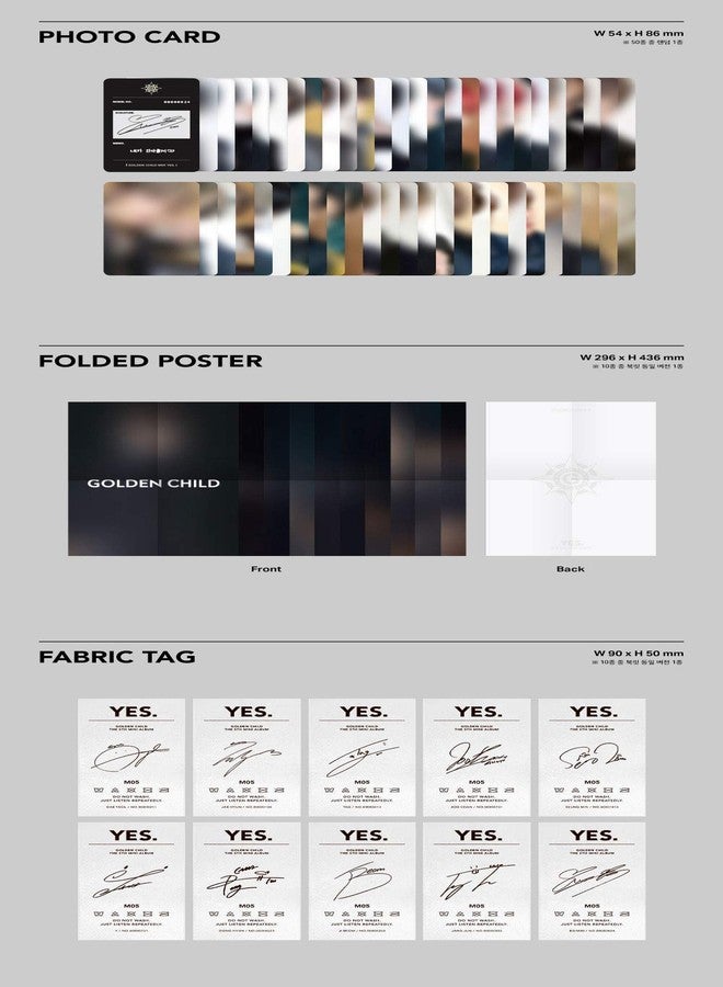 PDTXCLS Woolim Entertainment Golden Child - YES (5th Mini Album) Album+Pre-Order Benefit+Folded Poster+Extra Photocards Set… - Image 4